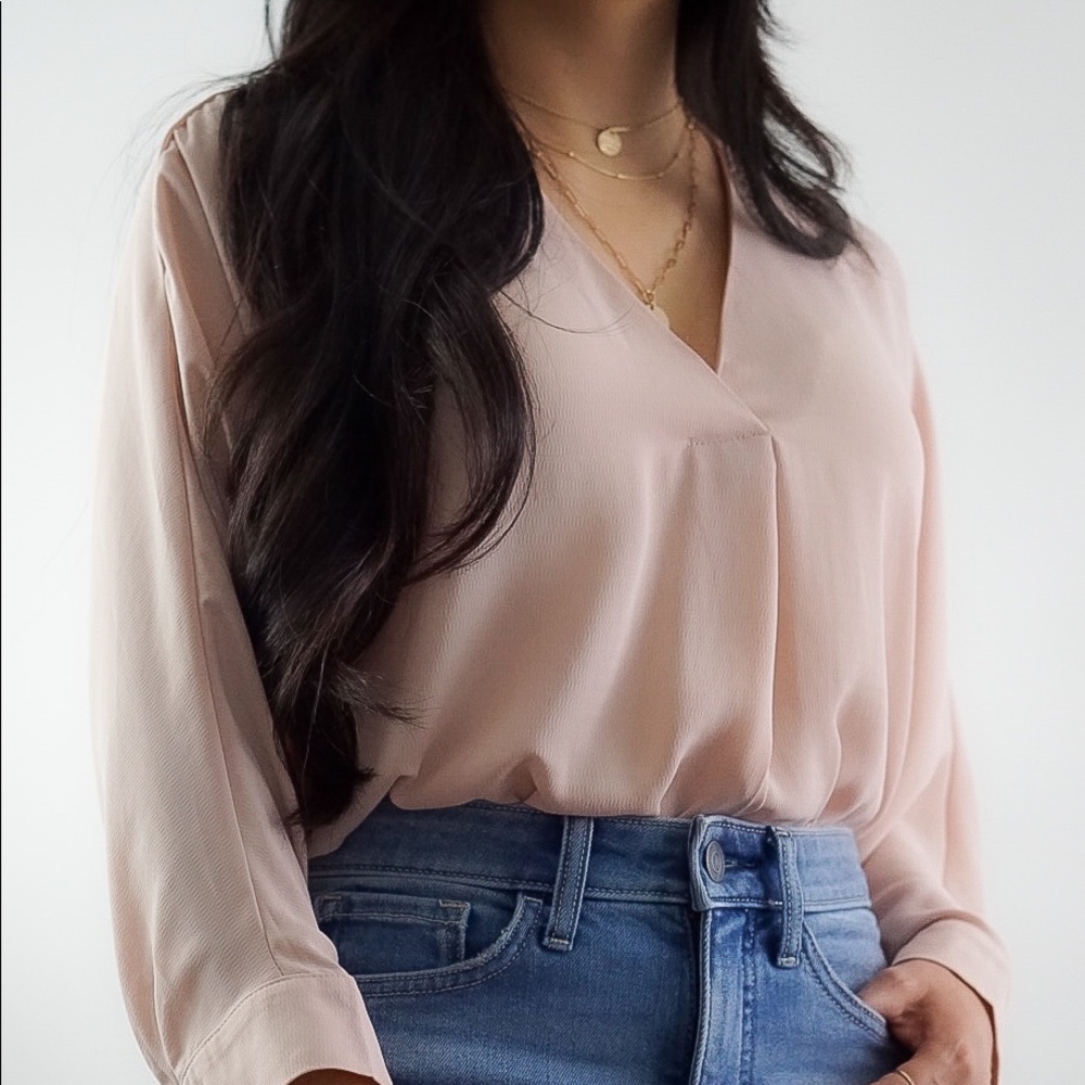 Pink Long Sleeve Blouse